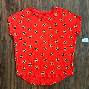 4/$45 Disney Park Incredibles Women Shirt Size XS Flowy Cap Sleeve